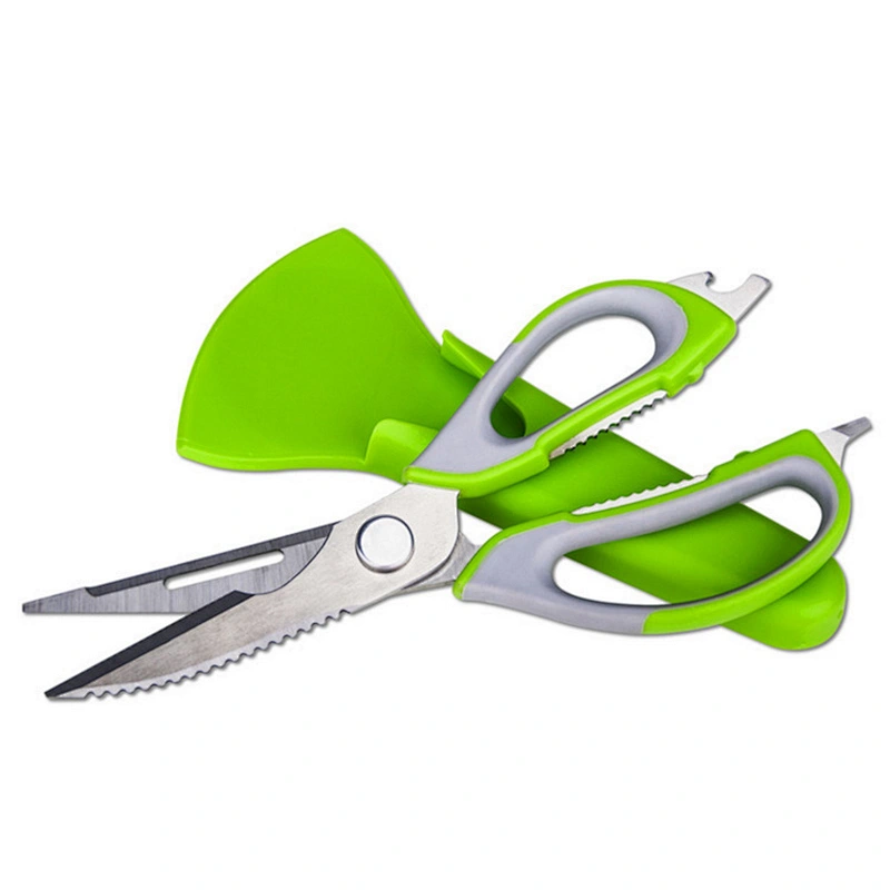 Multifunction plastic cap stainless steel Kitchen shears/scissor with magnetic case