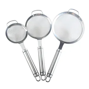 Unionsource Kitchenware Utensil 3PCS Fine Stainless Steel Mesh Strainer