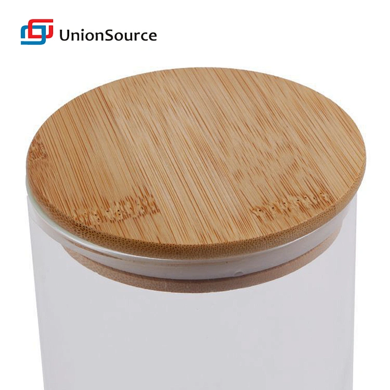 Small wholesale glass jars spice food storage container with bamboo lid