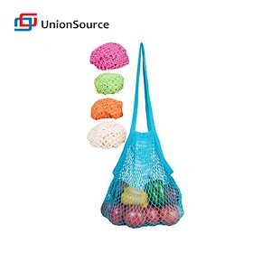 Reusable eco organic cotton string net mesh tote fruit shopping bags