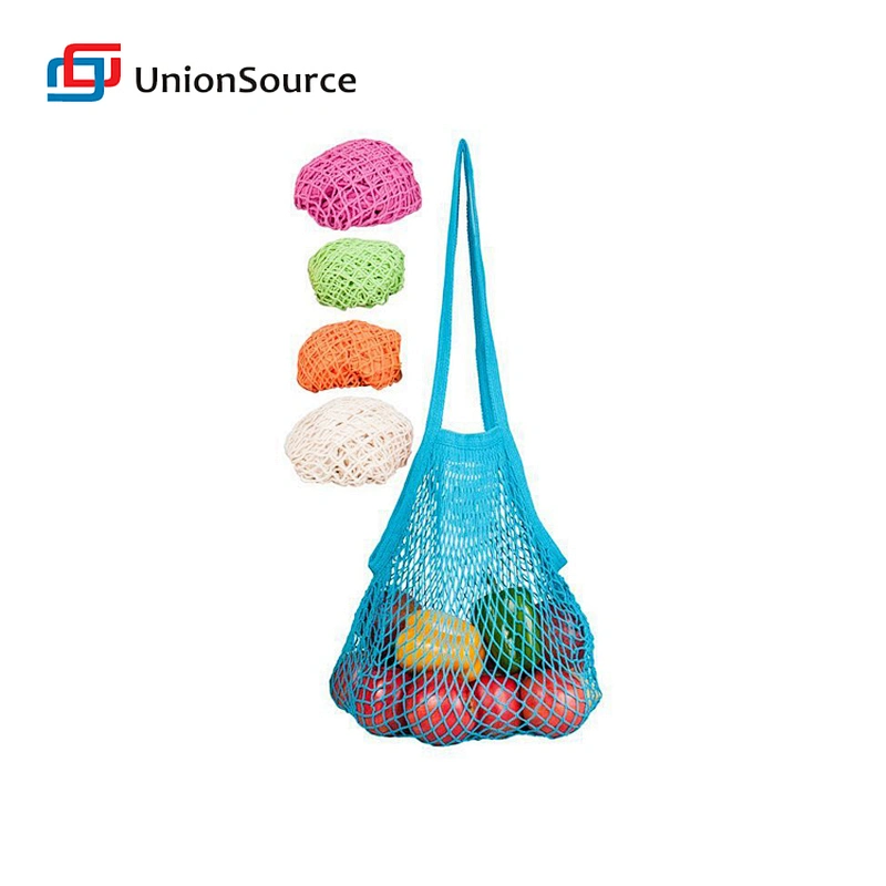 Reusable eco organic cotton string net mesh tote fruit shopping bags