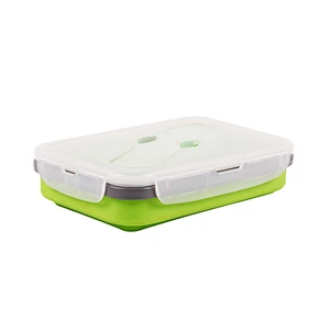 Hot selling Microwave Safe airtight leakproof foldable collapsible Silicone Lunch Box