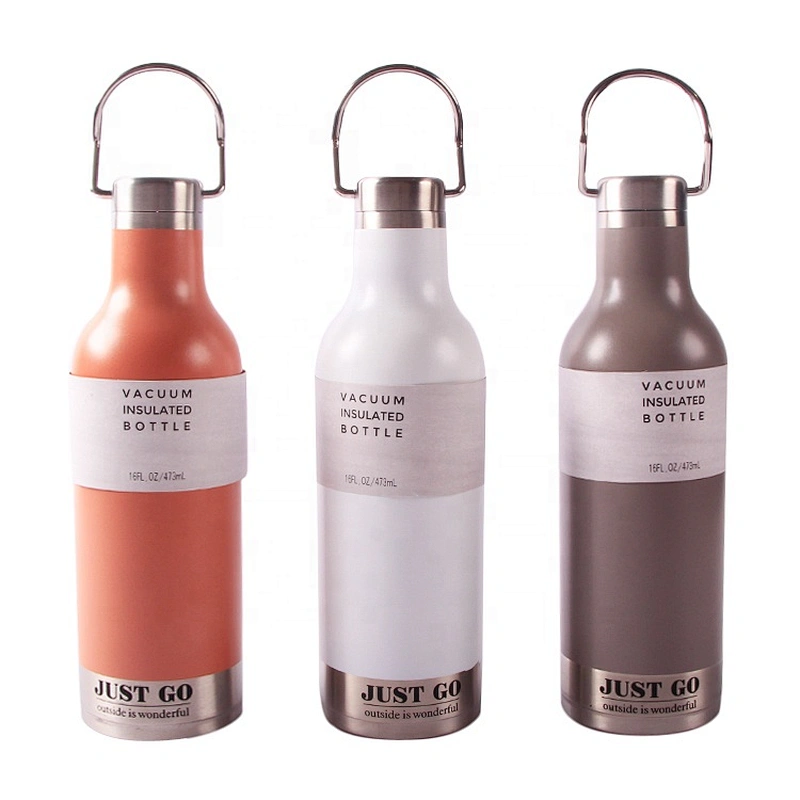 Reusable Portable Double Walled Gym Vacuum Insulated 500ml Stainless Steel Water Bottle With Lids