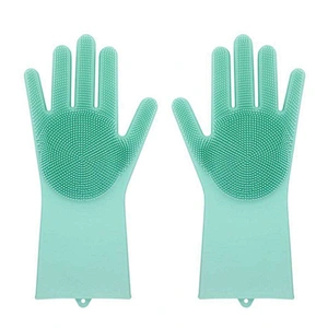 NEW design Reusable silicone cleaning brush scrubber gloves