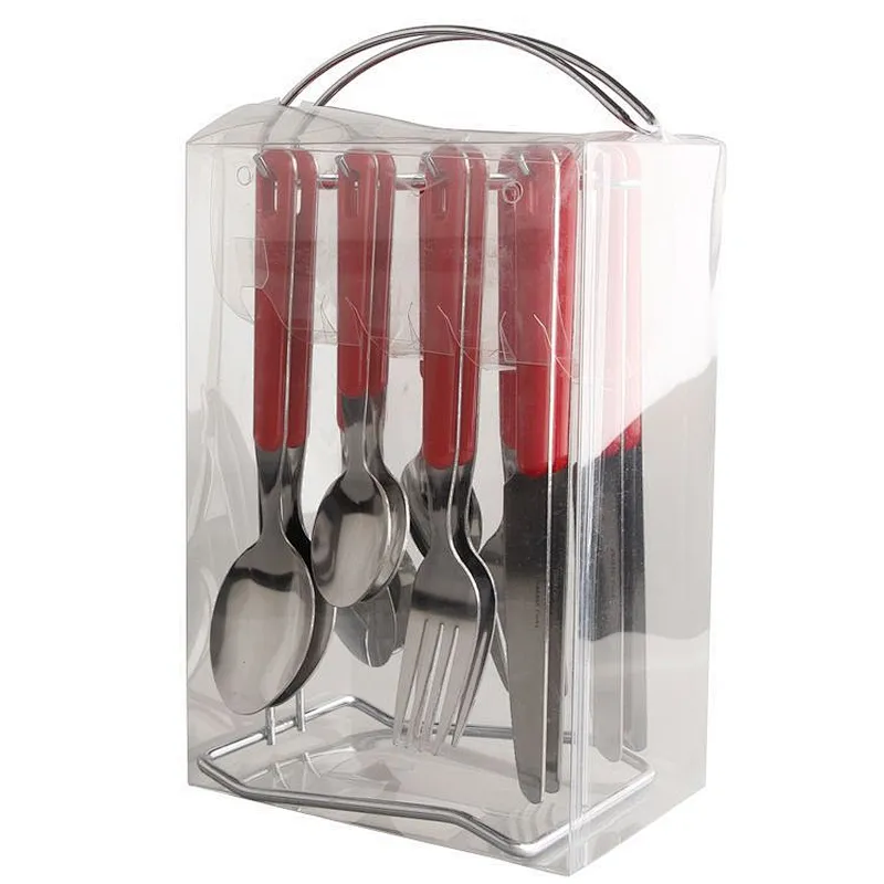 High quality Spoon Fork Knife flatware 4pc kitchen dinner serving utensils travel Stainless Steel Cutlery Set