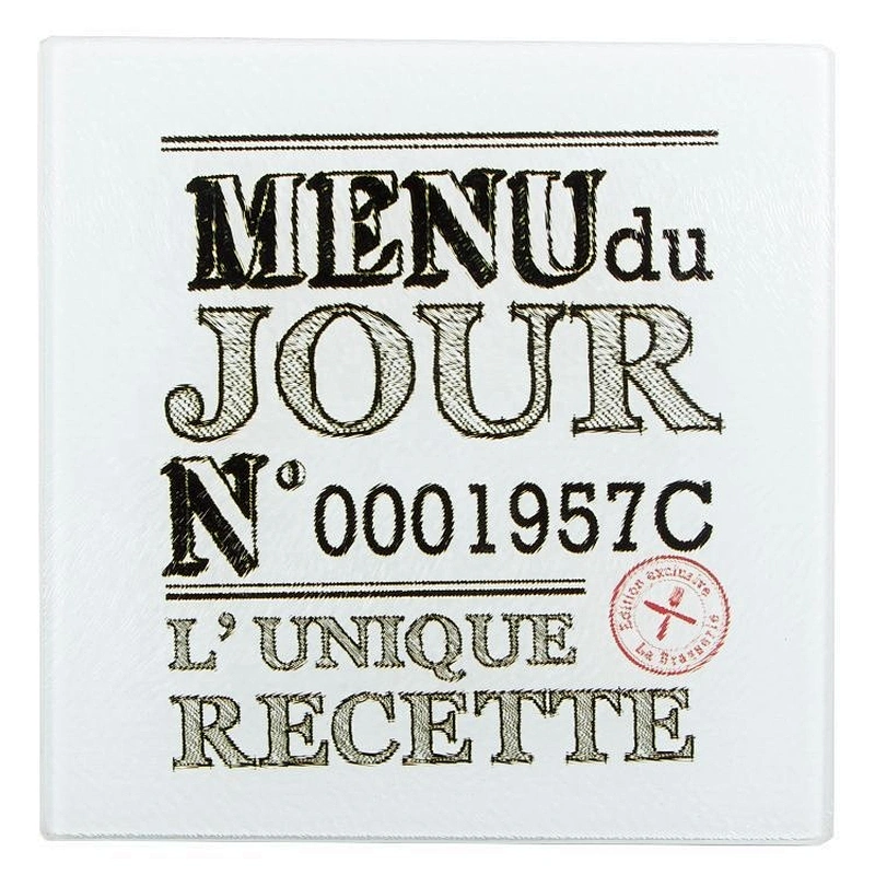 Union Source Kitchen square black marble printing tempered glass serving chopping board
