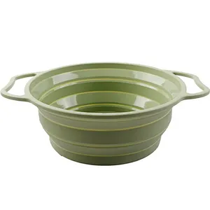 Union Source Collapsible Kitchen Drain Silicone Colander & Strainers Foldable Storage Basket