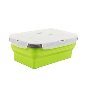 Hot selling Microwave Safe airtight leakproof foldable collapsible Silicone Lunch Box