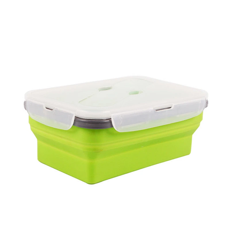 Hot selling Microwave Safe airtight leakproof foldable collapsible Silicone Lunch Box