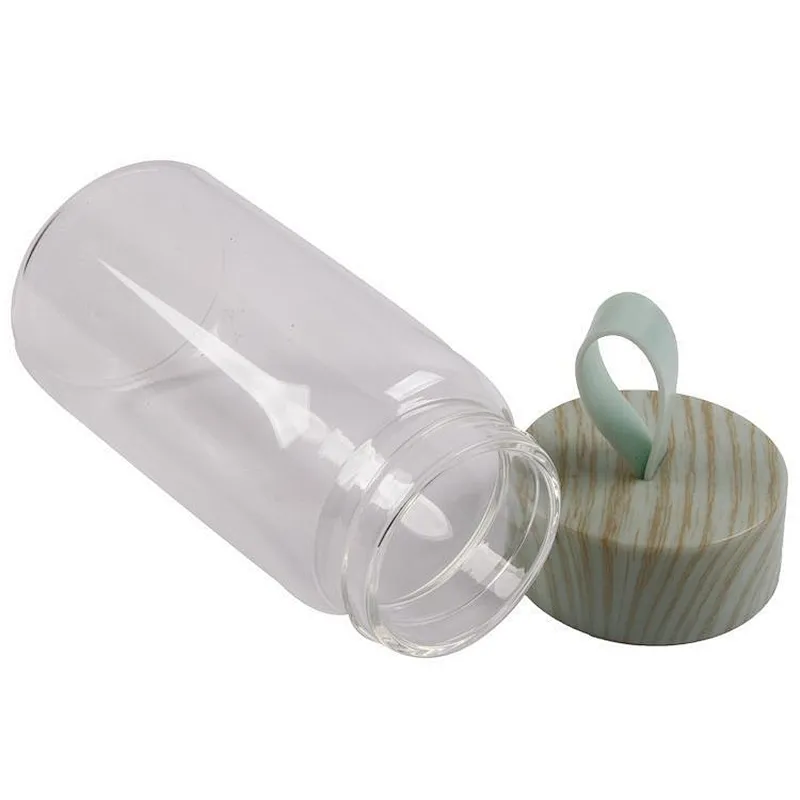 hot sale empty  320ml portable outdoor clear glass tea mug with a lid