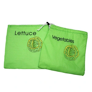 Polyester Drawstring Keeps Fruits Fresh lettuce vegetable Storage Bag
