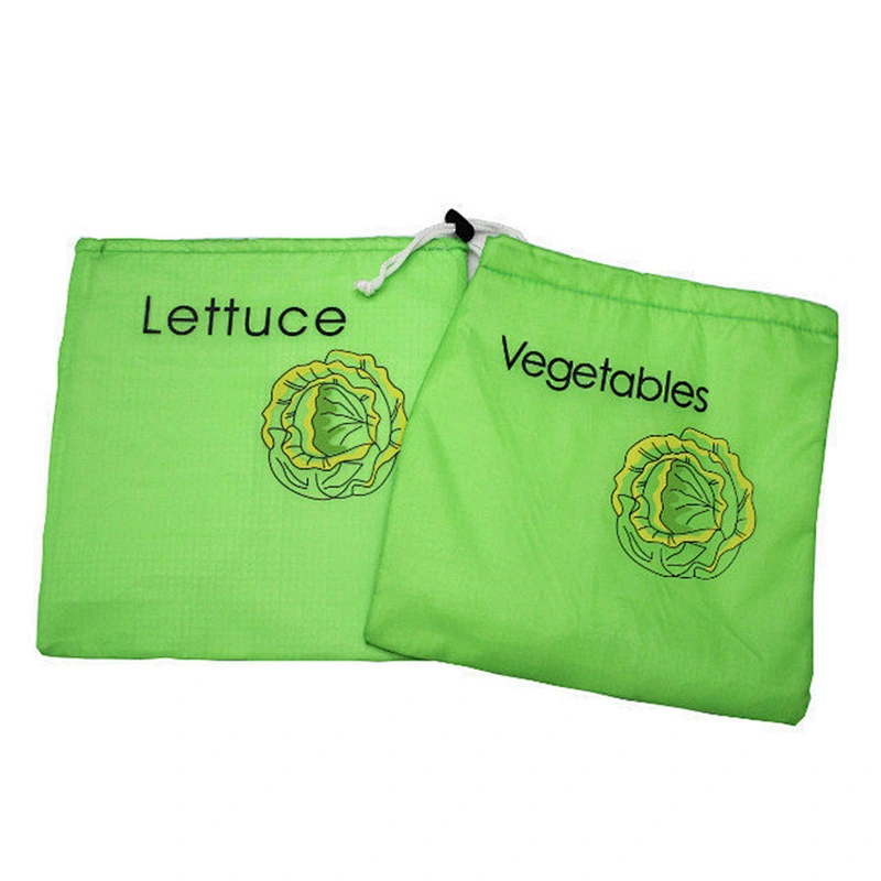 Polyester Drawstring Keeps Fruits Fresh lettuce vegetable Storage Bag