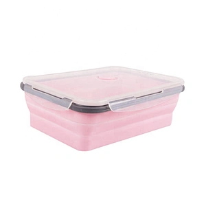 Microwaveable Food Grade Portable Silicone Foldable Lunch Box