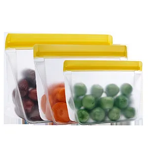 Unionsource Hot Selling Biodegradable PEVA Food Storage Bag Stand Up Reusable Food Bag