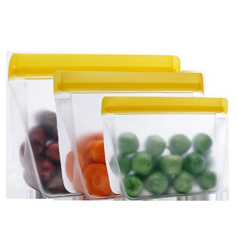 Unionsource Hot Selling Biodegradable PEVA Food Storage Bag Stand Up Reusable Food Bag