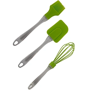 wholesale kitchen curved heat resistant baking silicone spatula cooking tools set with plastic handle