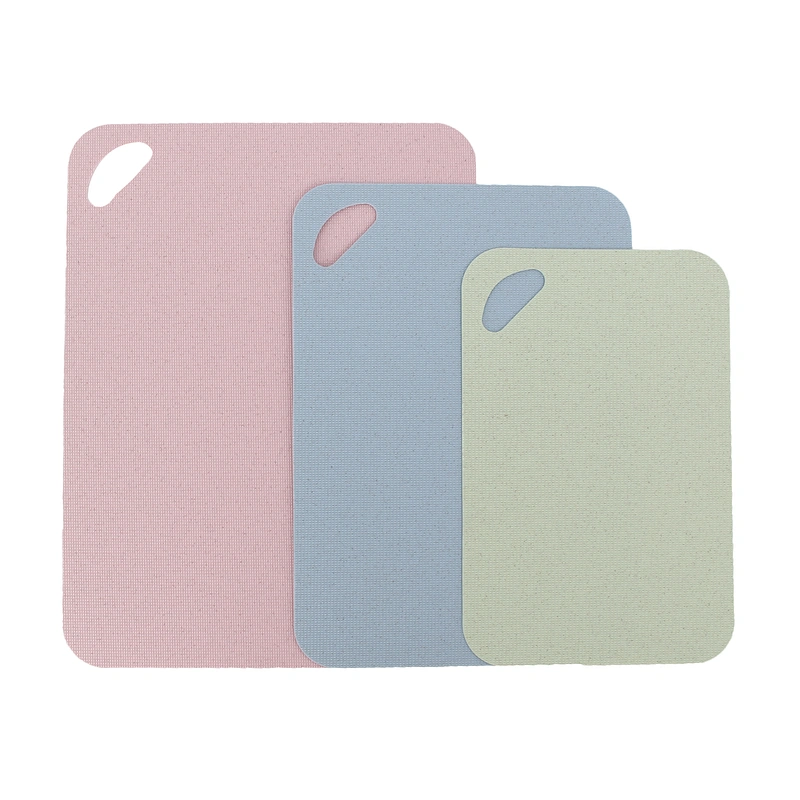 Wholesale Plastic Chopping Customized Lightweight kitchen accessories wheat straw flexible cutting Board set 3 pcs