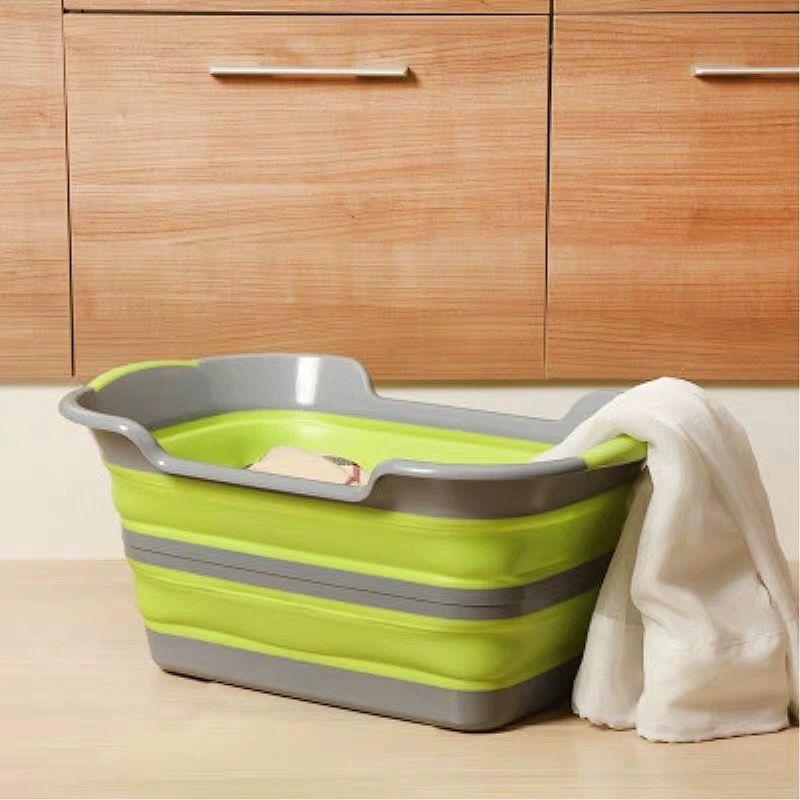 Union Source Large washing clothing plastic folding collapsable dirty storage laundry  basket