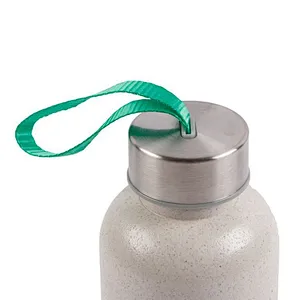 Best selling 750ML plastic portable Sport Wheat Straw Water drinking Bottle for travel with stainless steel lid