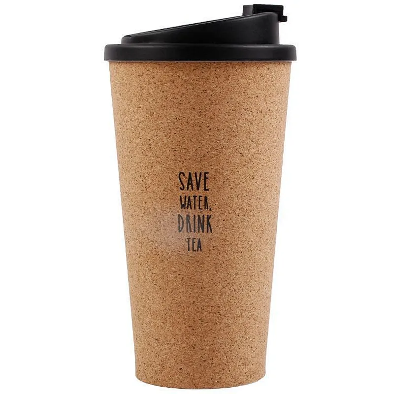 Union Source High quality environmentally friendly customized portable reusable cork coffee cup with lid