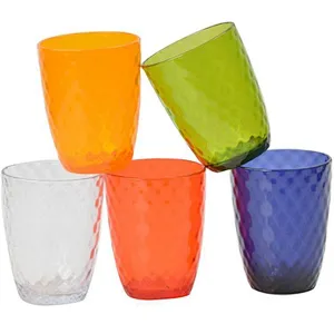 Union Source Reusable Multi-colored PS transparent plastic cup set
