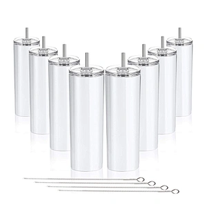 21 New Product 16oz/480ml Double Wall Stainless Steel Coffee Bottle Sublimation Skinny Tumbler Cups With Straw And Lid