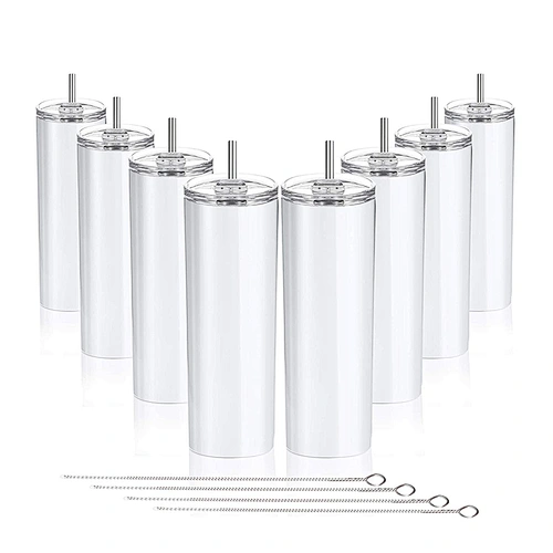 21 New Product 16oz/480ml Double Wall Stainless Steel Coffee Bottle Sublimation Skinny Tumbler Cups With Straw And Lid