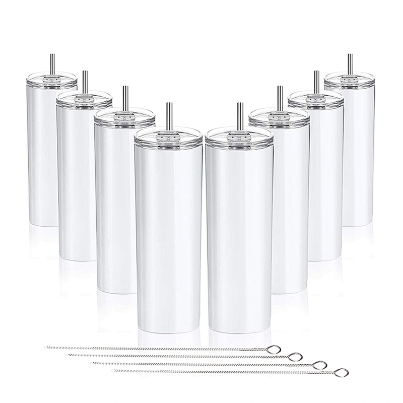 21 New Product 16oz/480ml Double Wall Stainless Steel Coffee Bottle Sublimation Skinny Tumbler Cups With Straw And Lid