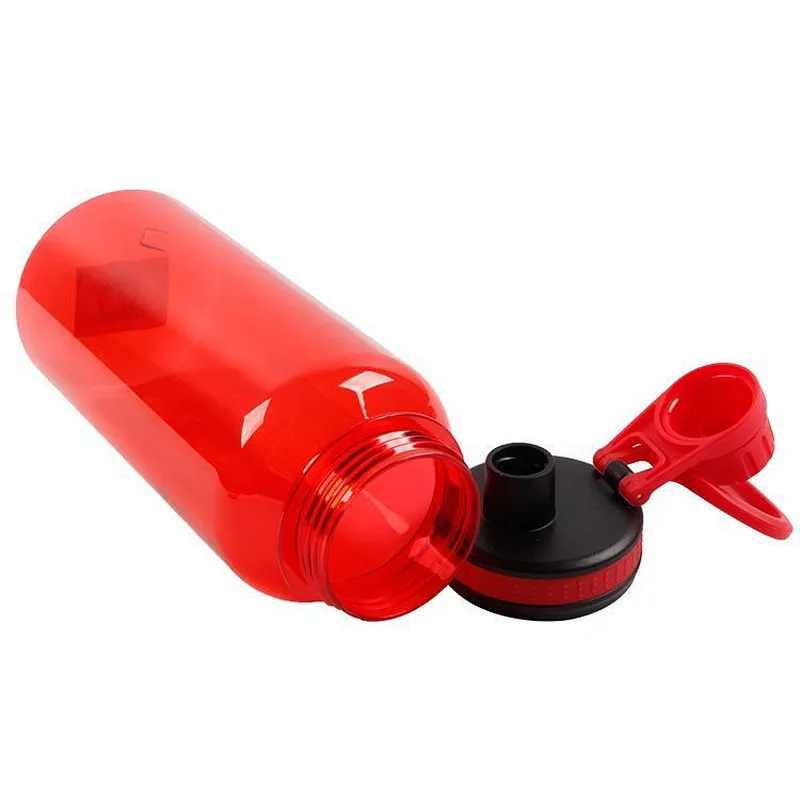 Double cover dust-proof 1000ml large capacity Portable transparent plastic Drinking Sport Water Bottle With Different Lid