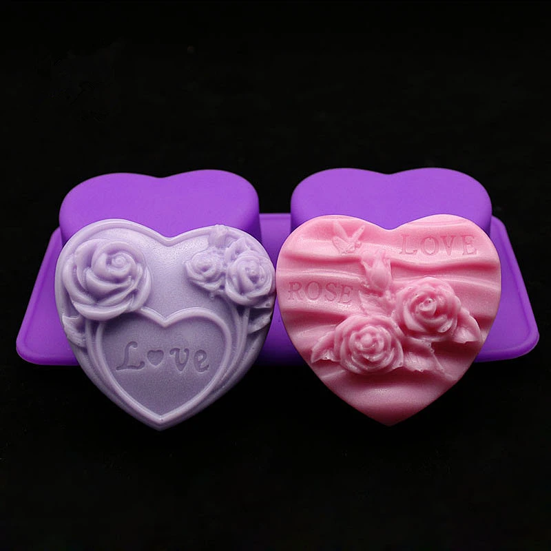 Heart shape Custom 100g round silicone loaf soap mold