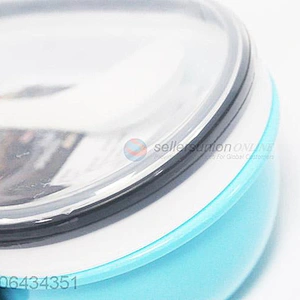 Best Selling Wholesale Blue Leak Proof Clear Lid Bento Lunch Box Plastic Food Container With Spoon
