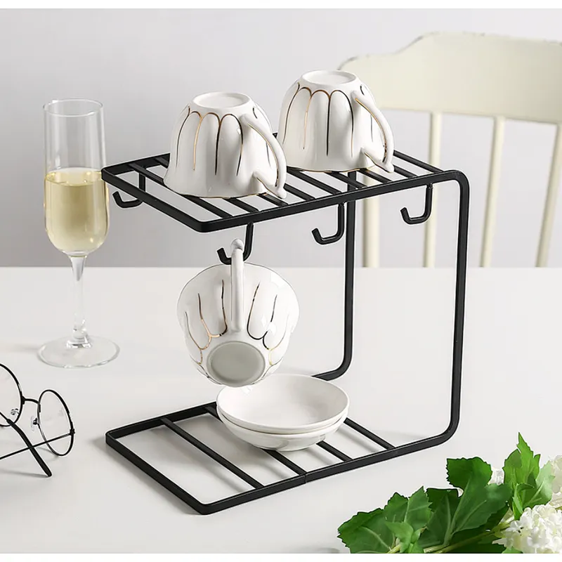Union Source Cup Storage Holders & Racks/Metal Coffee Mug Holder Rack Kitchen Display Rack