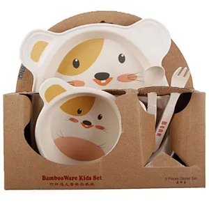 Unionsource Eco Bamboo Fiber Children's Baby Tableware For Kids Dinnerware Sets