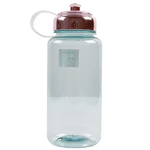 China Supplier 1000ml 1L Gym Single Wall Wide Mouth Plastic Drinking Sport Water Beverage Bottle With Strap For Promotion