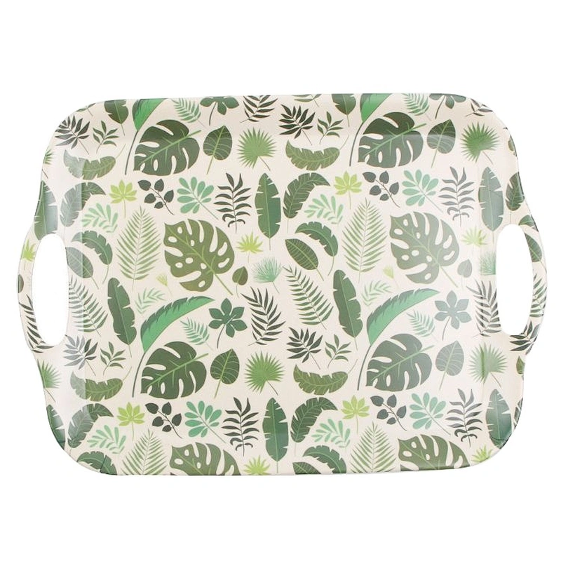 Russia Market Kitchen Accessories Carton Printing Bamboo Food Serving Tray With Handles/Union Source