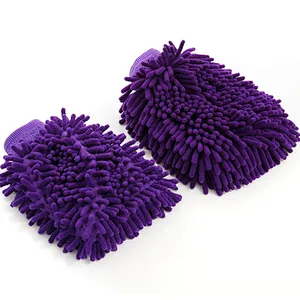 Union Source Waterproof Double Sided Chenille Microfiber Cleaning Mitt Gloves / Russia Market