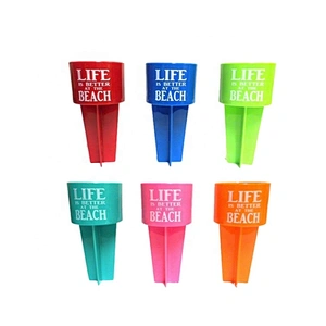 Union Source Beach Buddy Beverage Sand Coaster plastic Drink Cup Holders