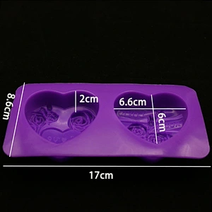 Heart shape Custom 100g round silicone loaf soap mold