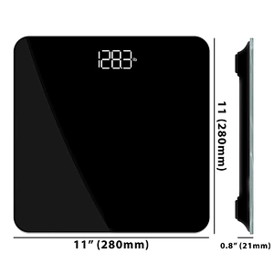 cheap high quality multifunction household wireless square tempered glass body fat bathroom scales