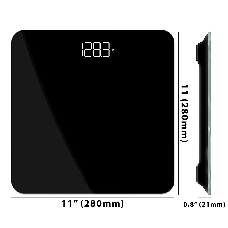 cheap high quality multifunction household wireless square tempered glass body fat bathroom scales