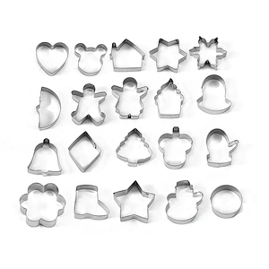 Russia Market High Quality Cute Food Grade Stainless Steel 4pcs Christmas Cookie Cutter Cake Mold Set For Kids