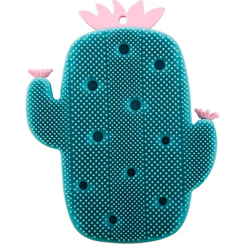 lovely cactus-shaped silicone kitchen brush  for women washing and cleaning