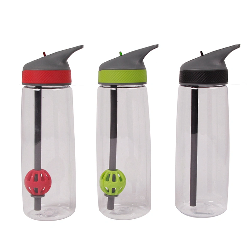 800ml smart plastic Tritan shaker water bottle with straw