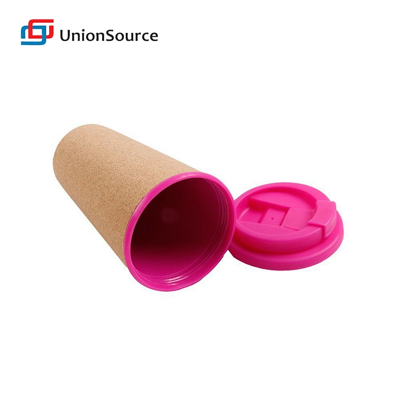 custom logo 450ml takeaway pp plastic reusable coffee cup with cork lid