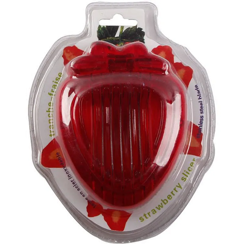Practical convenient safe red mini strawberry huller  fruit slicer for kitchen