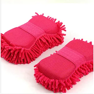 Union Source  Mesh Fabric Natural Multifunctional Chenille Microfiber Cleaning Cloth Car Washing Sponge