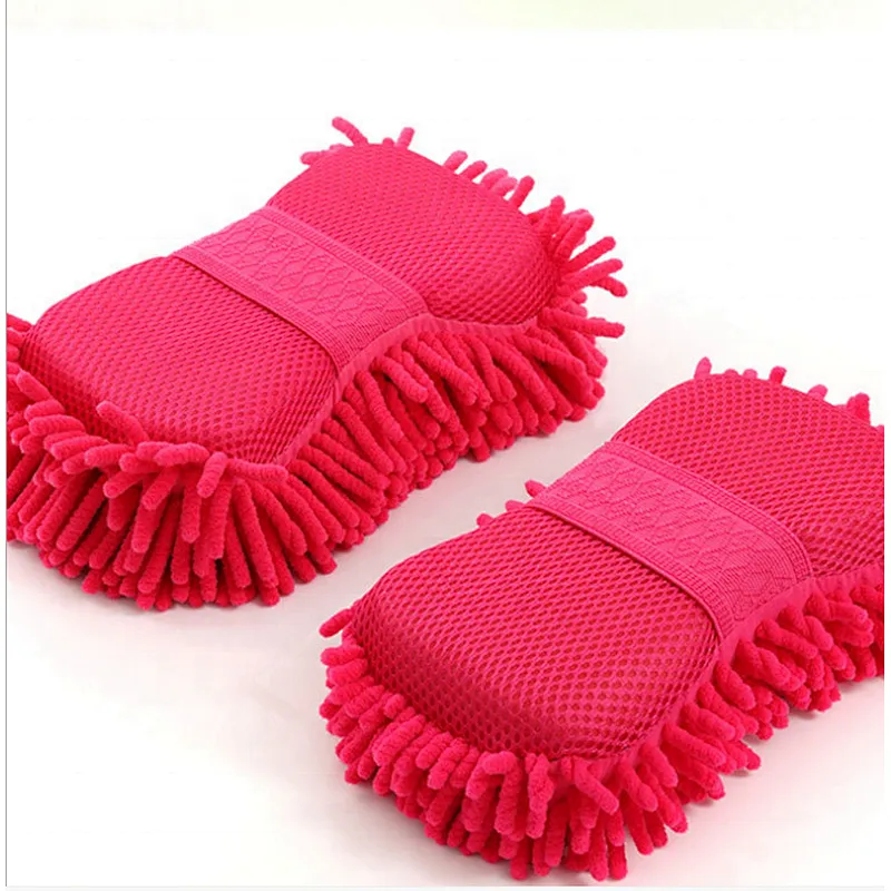 Union Source  Mesh Fabric Natural Multifunctional Chenille Microfiber Cleaning Cloth Car Washing Sponge