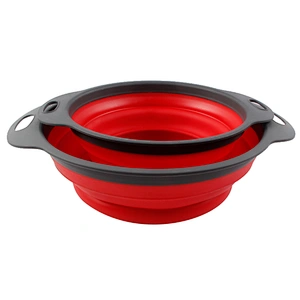 Union Source Food Grade Silicone 2pcs Collapsible Colander Strainers Set with Grip Handles