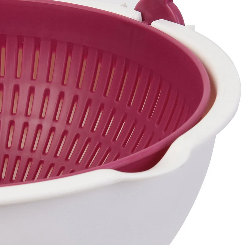 2 IN 1 Kitchen Food Salad Bowl Strainer Washing Bowl Fruit Colander Salad Bowl