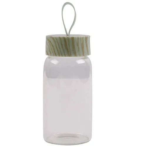 hot sale empty  320ml portable outdoor clear glass tea mug with a lid